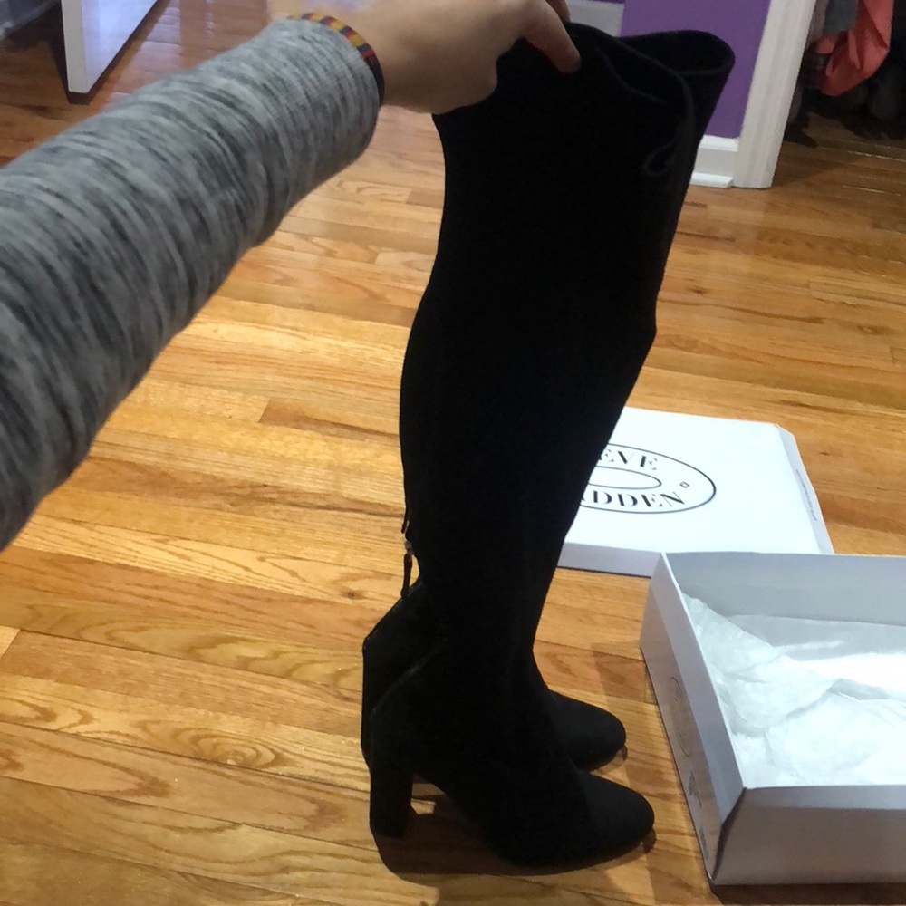Black Thigh High Boots
